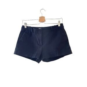 MICHAEL Michael Kors Women's Cotton Shorts Size 6 Navy Pocket Flat Front Stretch